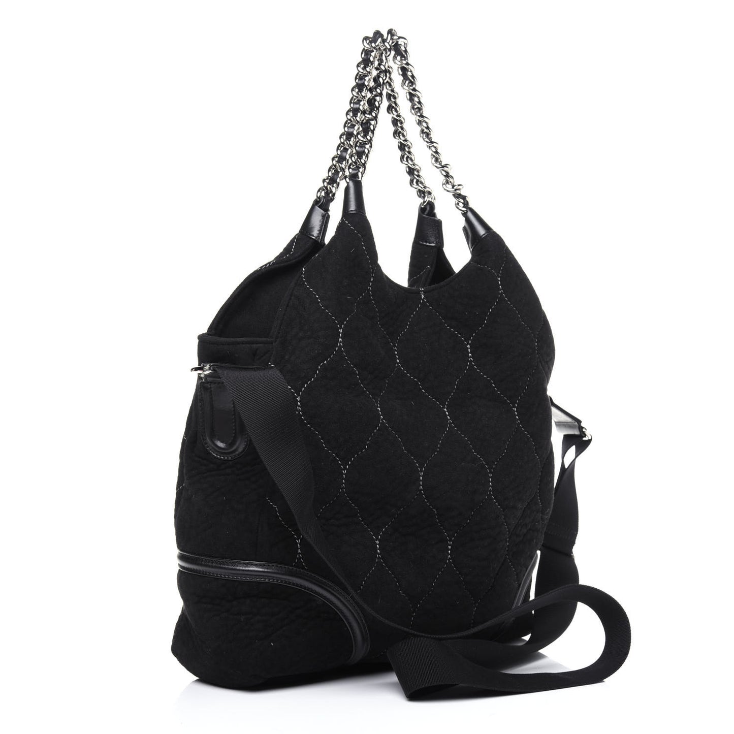 Microsuede Quilted Rodeo Drive Hobo Black