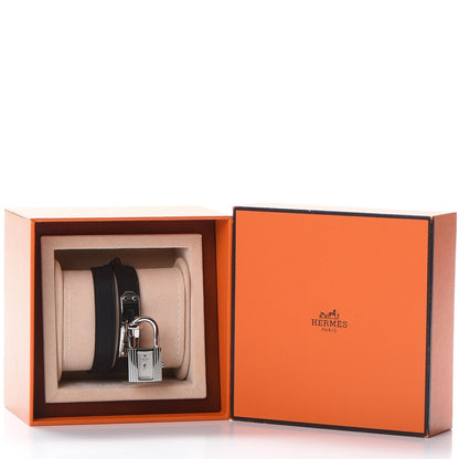 Hermes Stainless Steel Epsom 20mm Kelly Cadena Double Tour Quartz Watch Noir 12 of 12