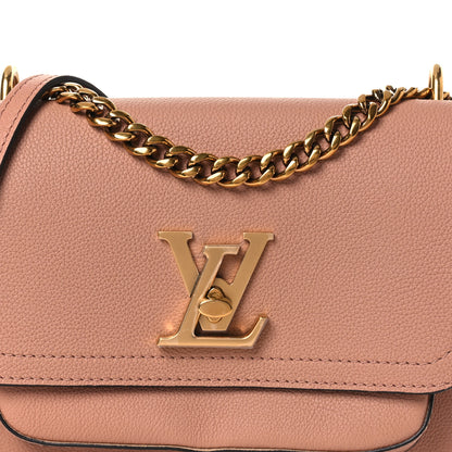 Louis Vuitton Grained Calfskin Lockme Chain Bag PM Rose Silk 9 of 30