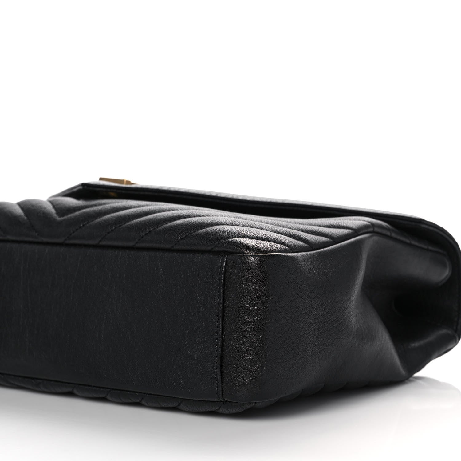 Saint Laurent Sheepskin Matelasse Chevron Monogram Large College Satchel Black 12 of 12
