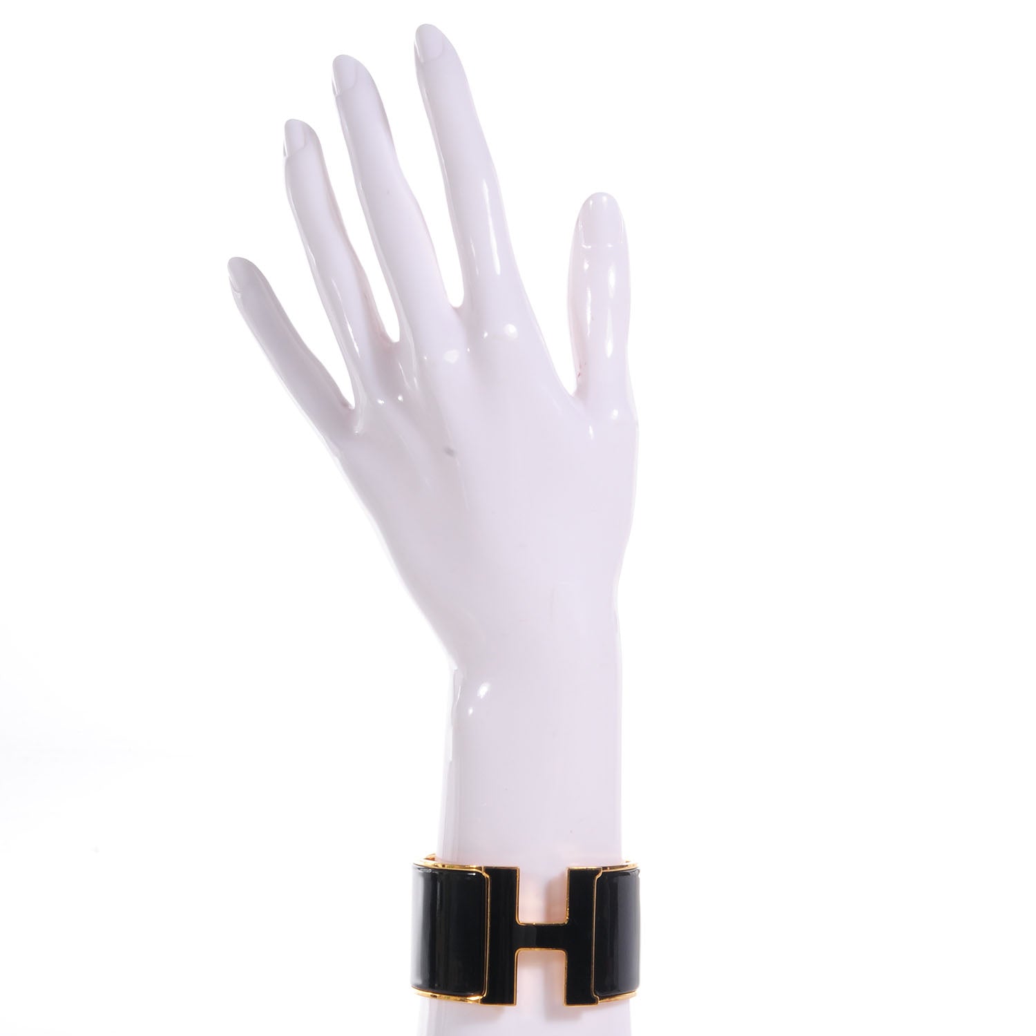 Hermes Enamel Extra Wide Clic Clac H Bracelet PM Black 2 of 5
