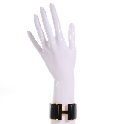 Hermes Enamel Extra Wide Clic Clac H Bracelet PM Black 2 of 5