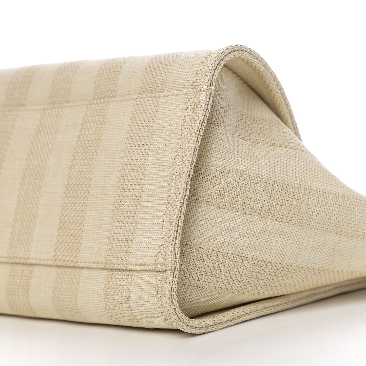 Mixed Fibers Striped Medium Deauville Tote Beige