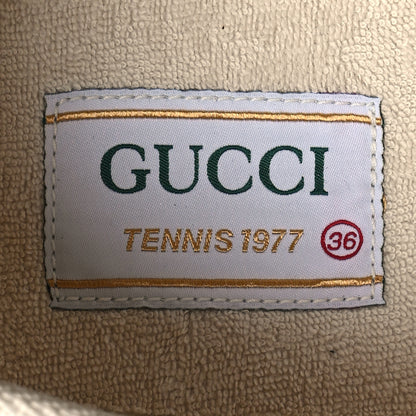 Gucci Canvas Lame Crystal GG Monogram Womens 1977 Tennis Platform 52mm Sneakers 36 Gardenia Silver Mystic White 6 of 7