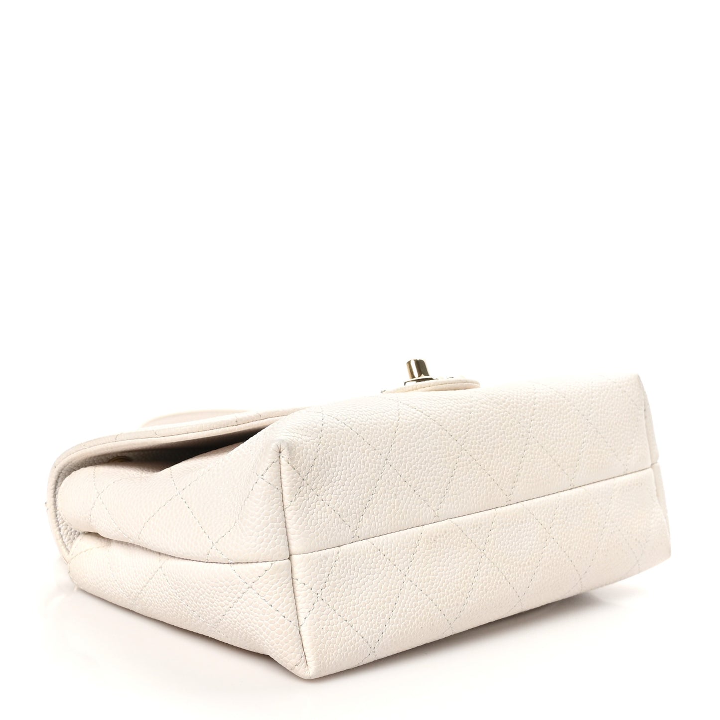 Caviar Quilted Small City Walk Flap White