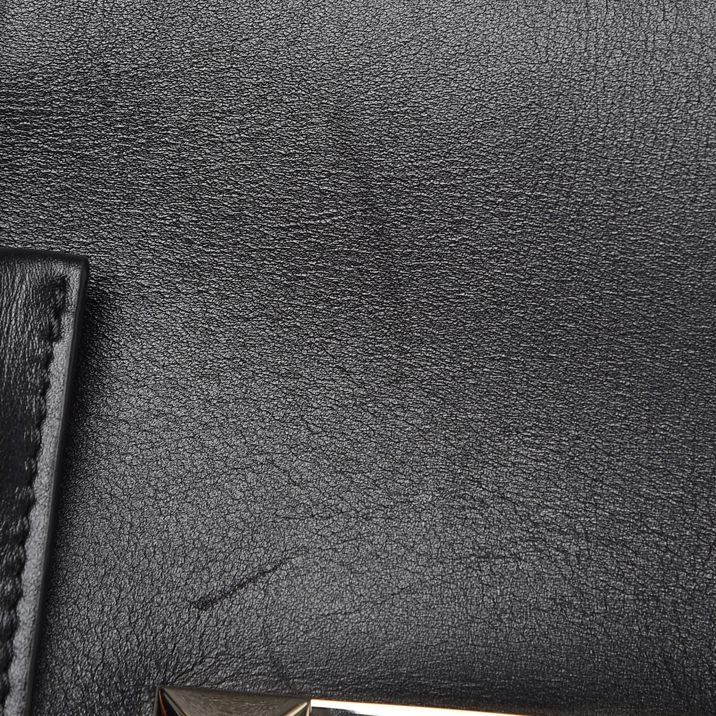 Calfskin Groumette Small Demilune Double Handle Satchel Black