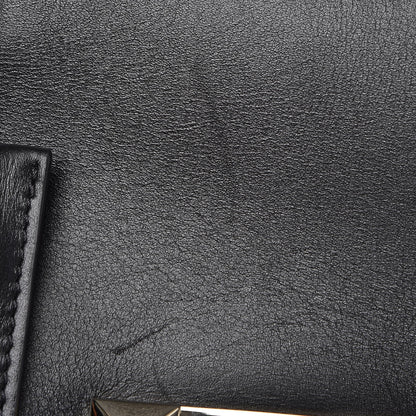 Valentino Garavani Calfskin Groumette Small Demilune Double Handle Satchel Black 7 of 10