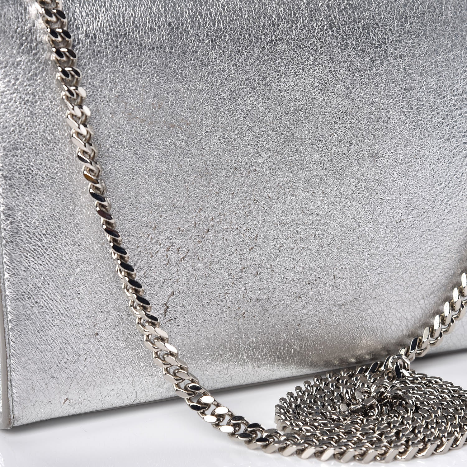 Saint Laurent Metallic Lambskin Medium Cloud Star Monogram Kate Satchel Argento 15 of 15