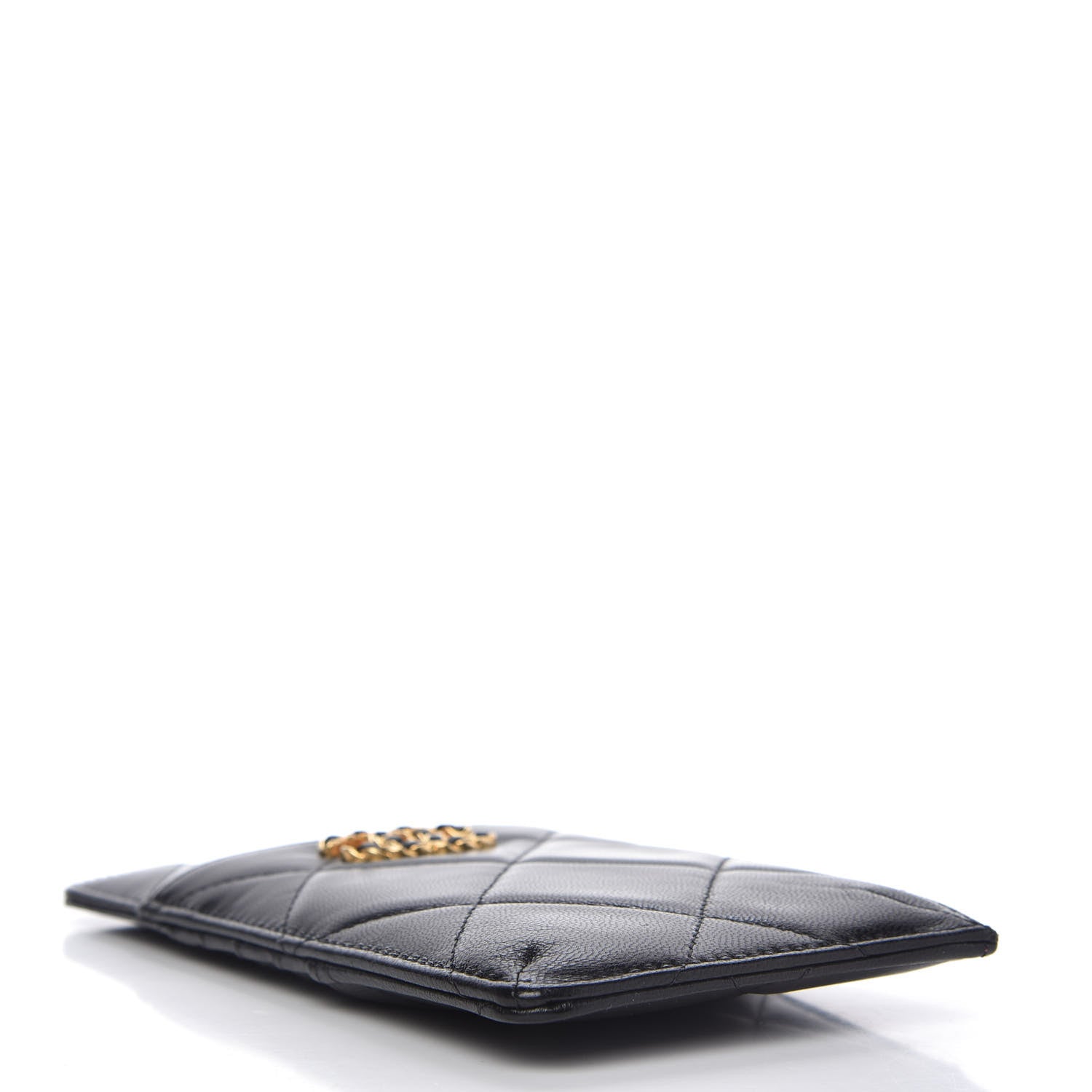 Chanel Goatskin Quilted Chanel 19 Phone and Card Holder Black 4 of 8