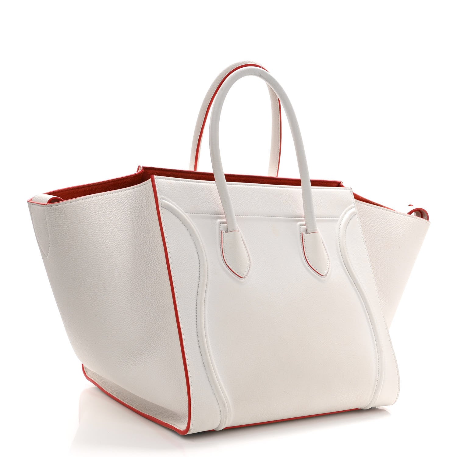 Celine Grained Calfskin Medium Phantom Luggage White 3 of 12