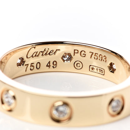 Cartier 18K Pink Gold 8 Diamond 4mm LOVE Wedding Band Ring 49 4.75 4 of 6