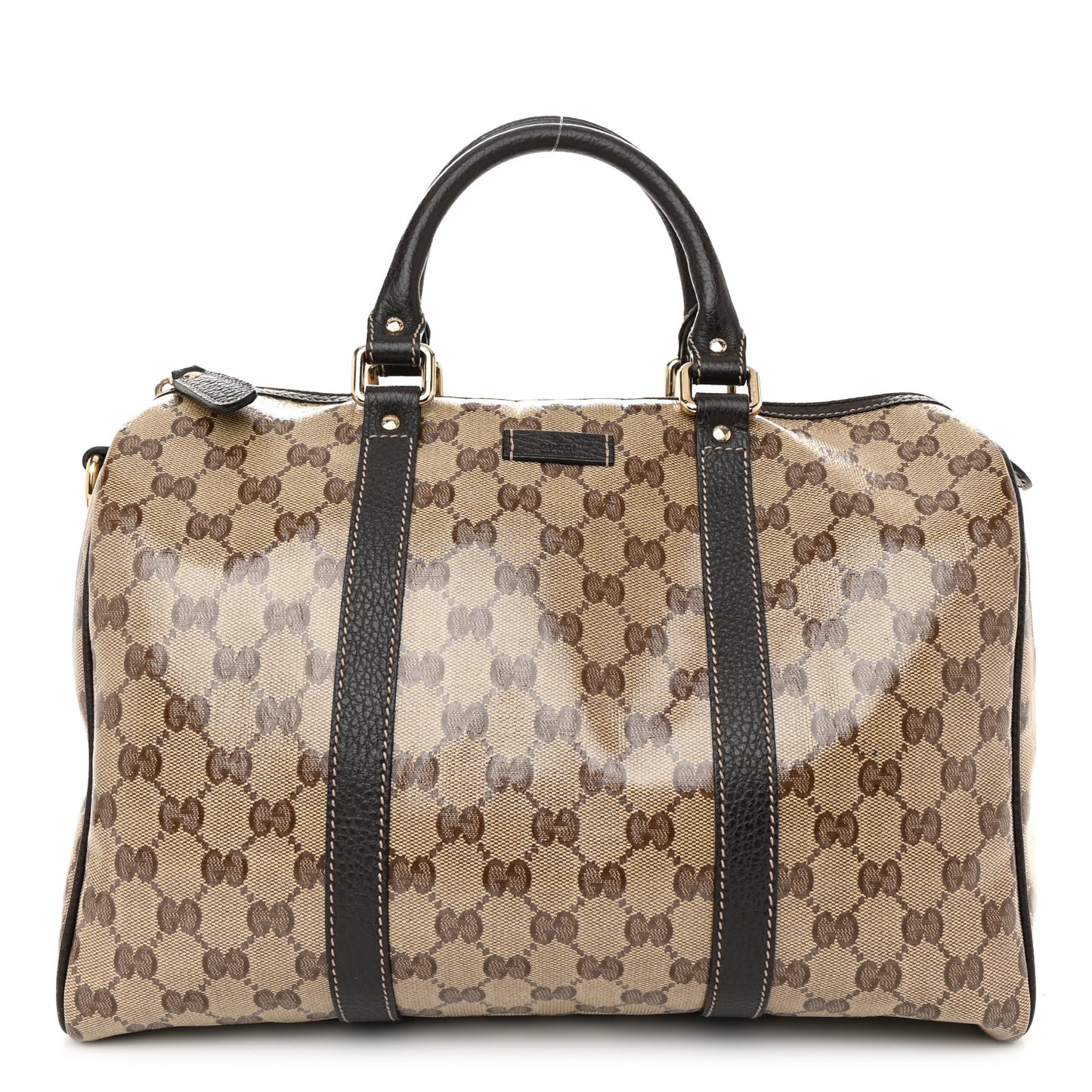 Crystal Monogram Medium Joy Boston Dark Brown