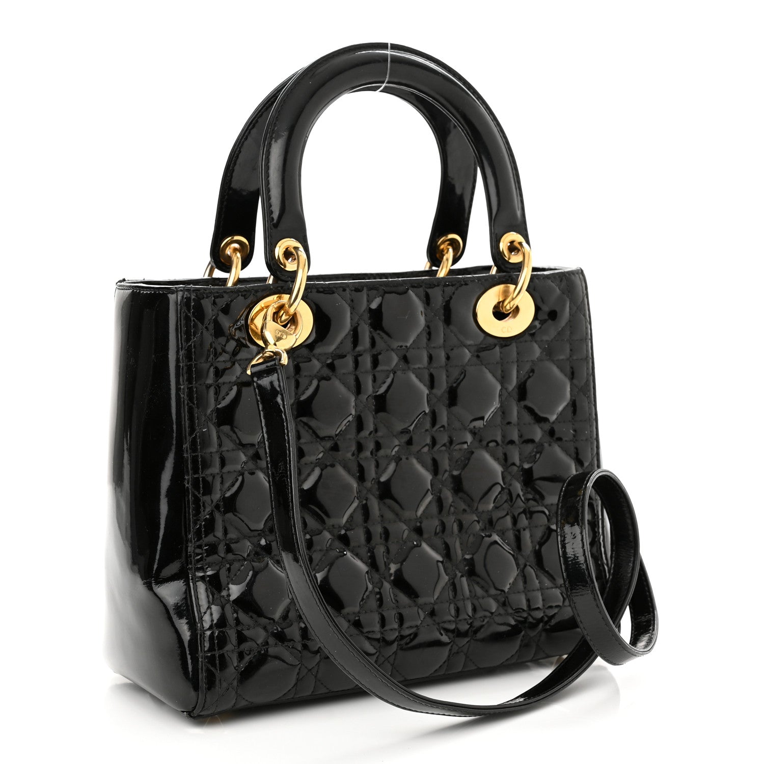 Christian Dior Patent Cannage Medium Lady Dior Black 3 of 10