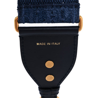 Christian Dior Oblique Denim Studded Shoulder Strap Blue 4 of 4