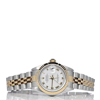 Rolex Stainless Steel 18K Yellow Gold 26mm Oyster Perpetual Datejust Watch White Roman 79173 3 of 7