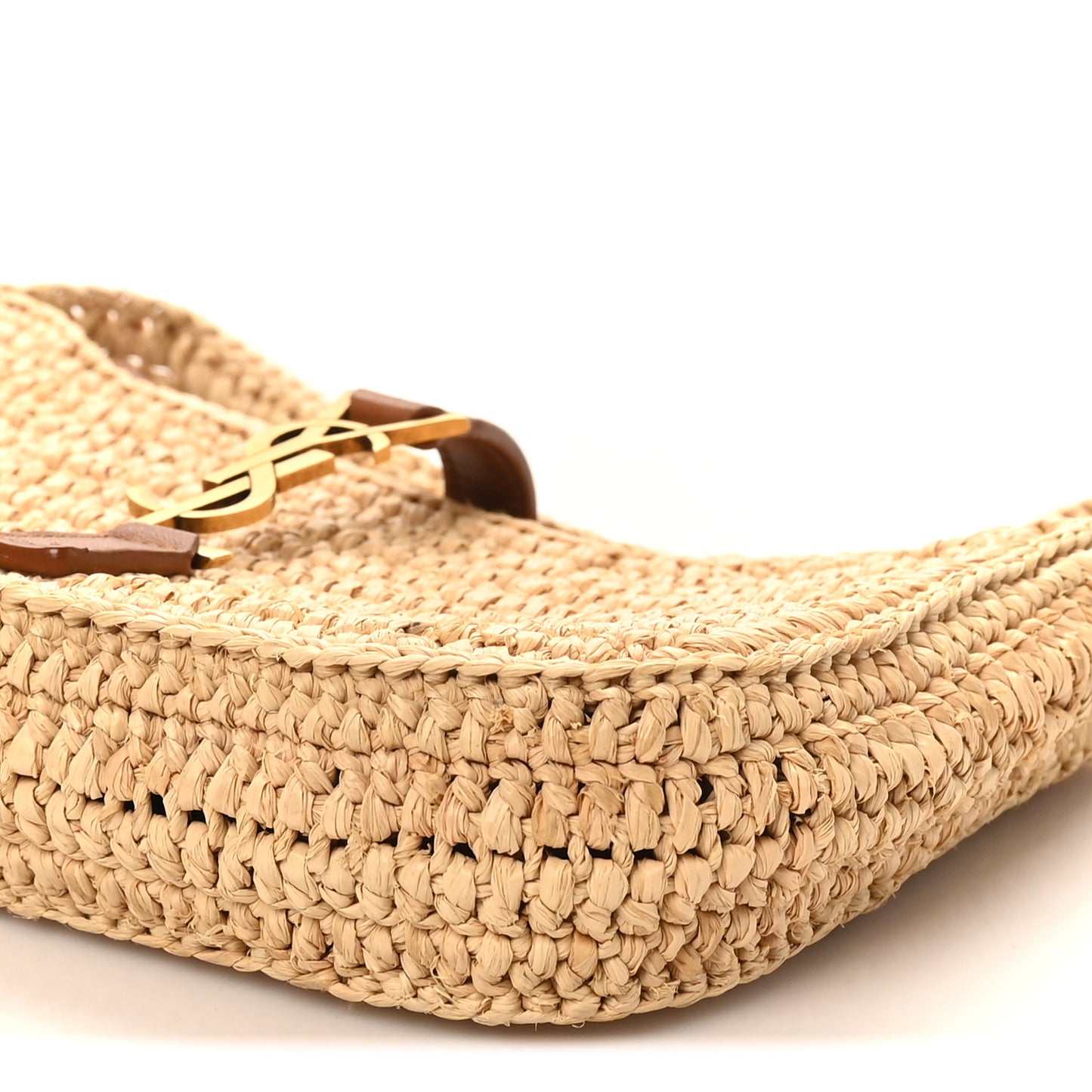 Raffia Calfskin Le 5 A 7 Mini Hobo Natural Brick Natural Brick