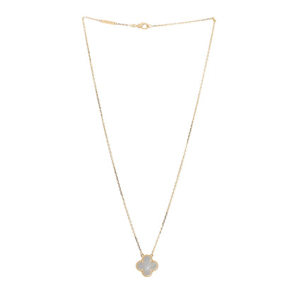 Van Cleef & Arpels 18K Yellow Gold Mother of Pearl Vintage Alhambra Pendant Necklace 3 of 7