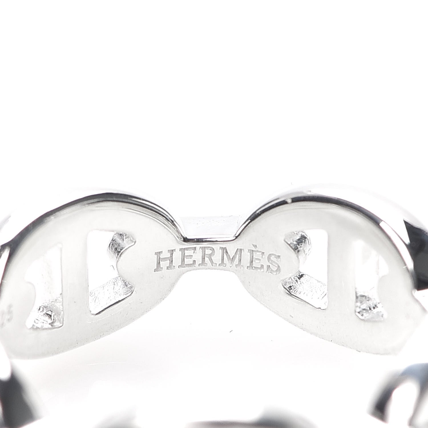Hermes Sterling Silver PM Chaine d'Ancre Enchainee Band Ring 56 7.5 4 of 7