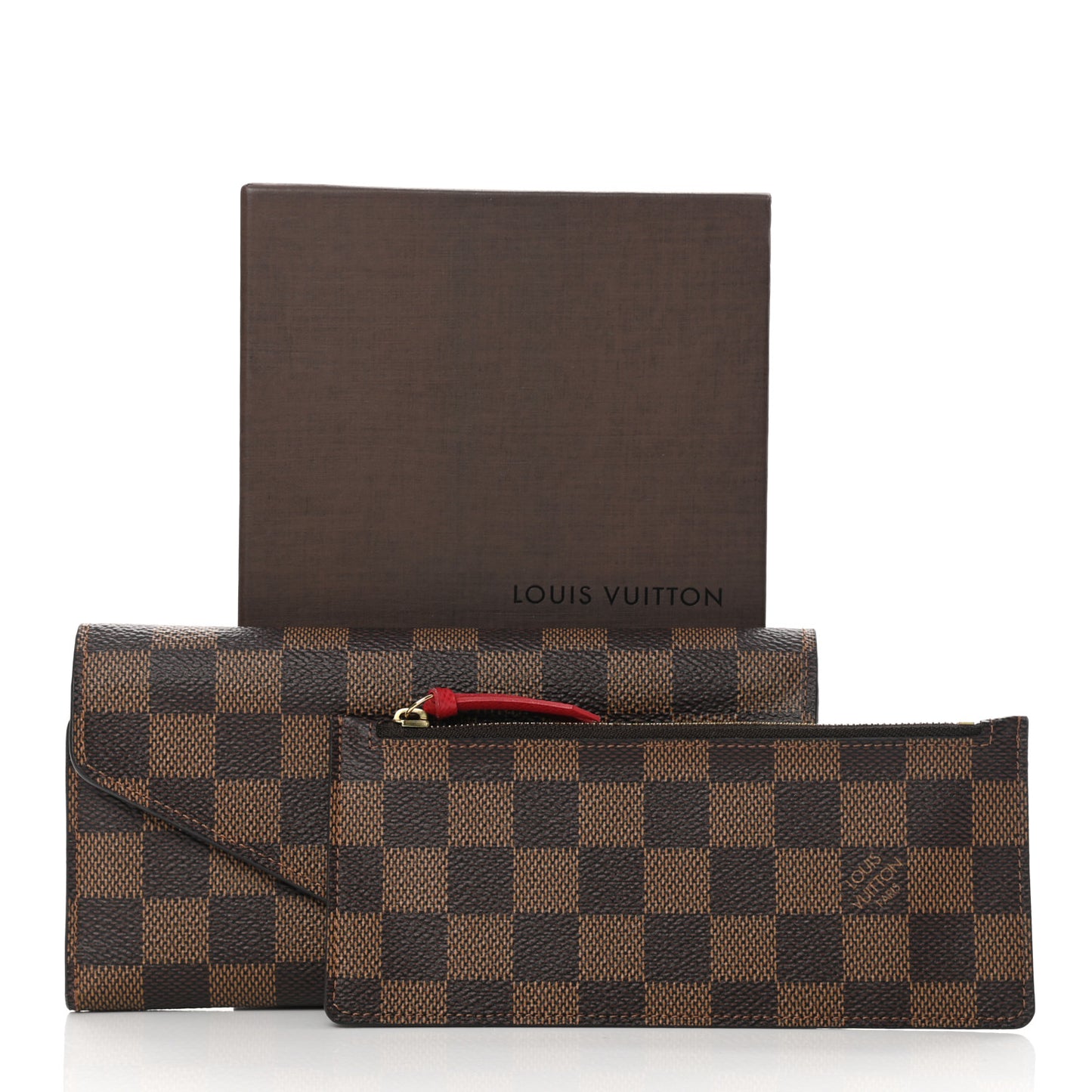 Damier Ebene Josephine Wallet Red