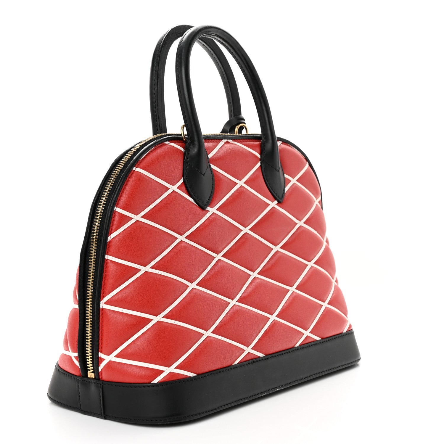 Louis Vuitton Lambskin Malletage Alma PM Red 3 of 11