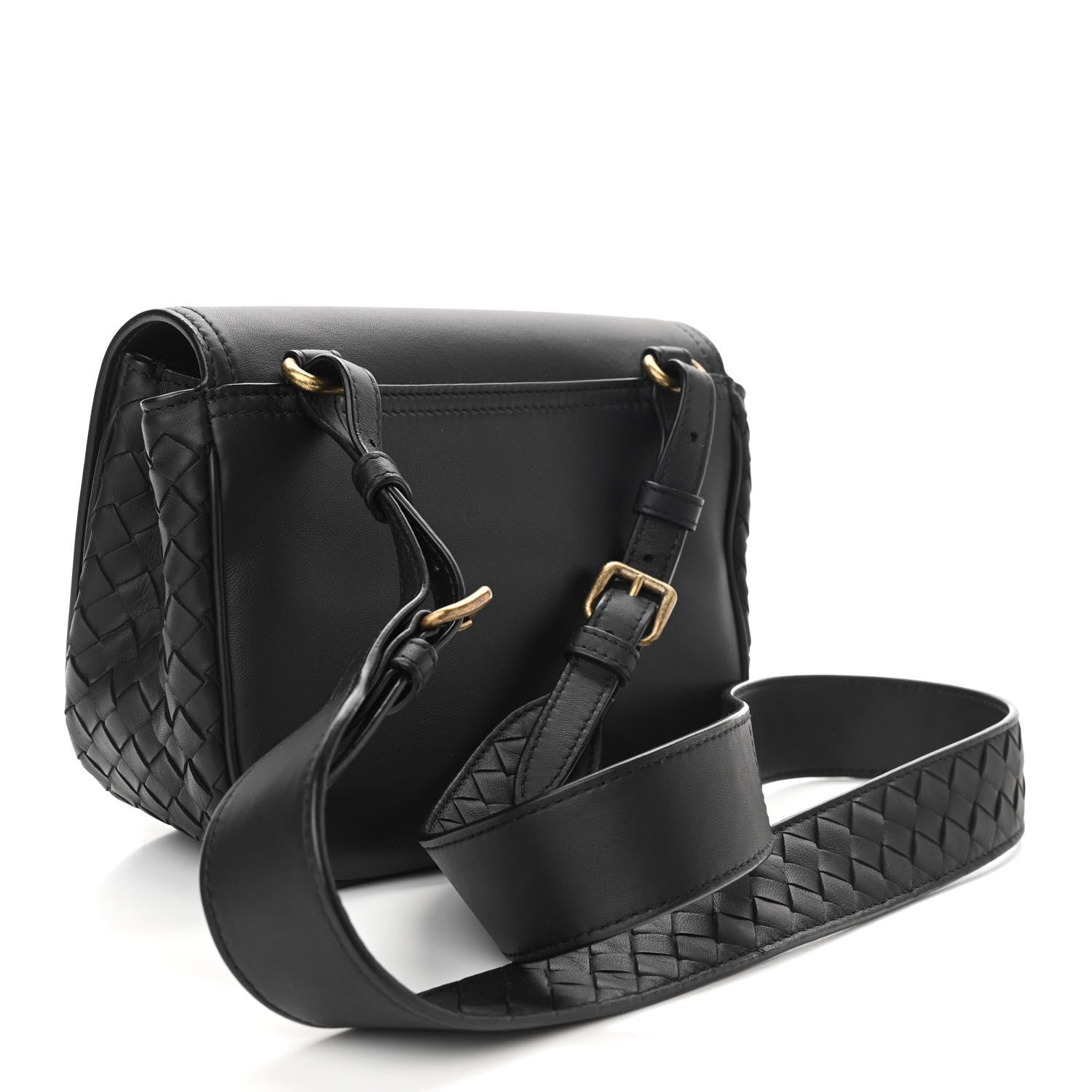 Bottega Veneta Nappa Intrecciato BV Luna Shoulder Bag Black 2 of 9
