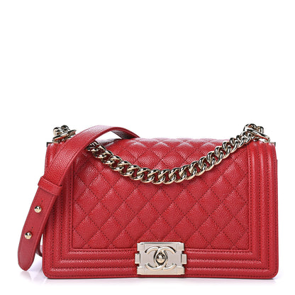 Chanel Caviar Quilted Medium Boy Flap Red 1 of 6