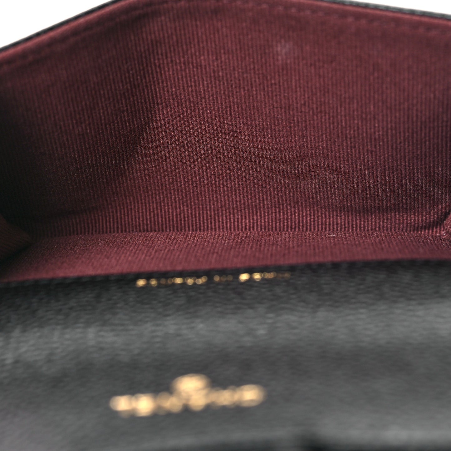 Caviar Quilted Flap Card Holder Wallet Black