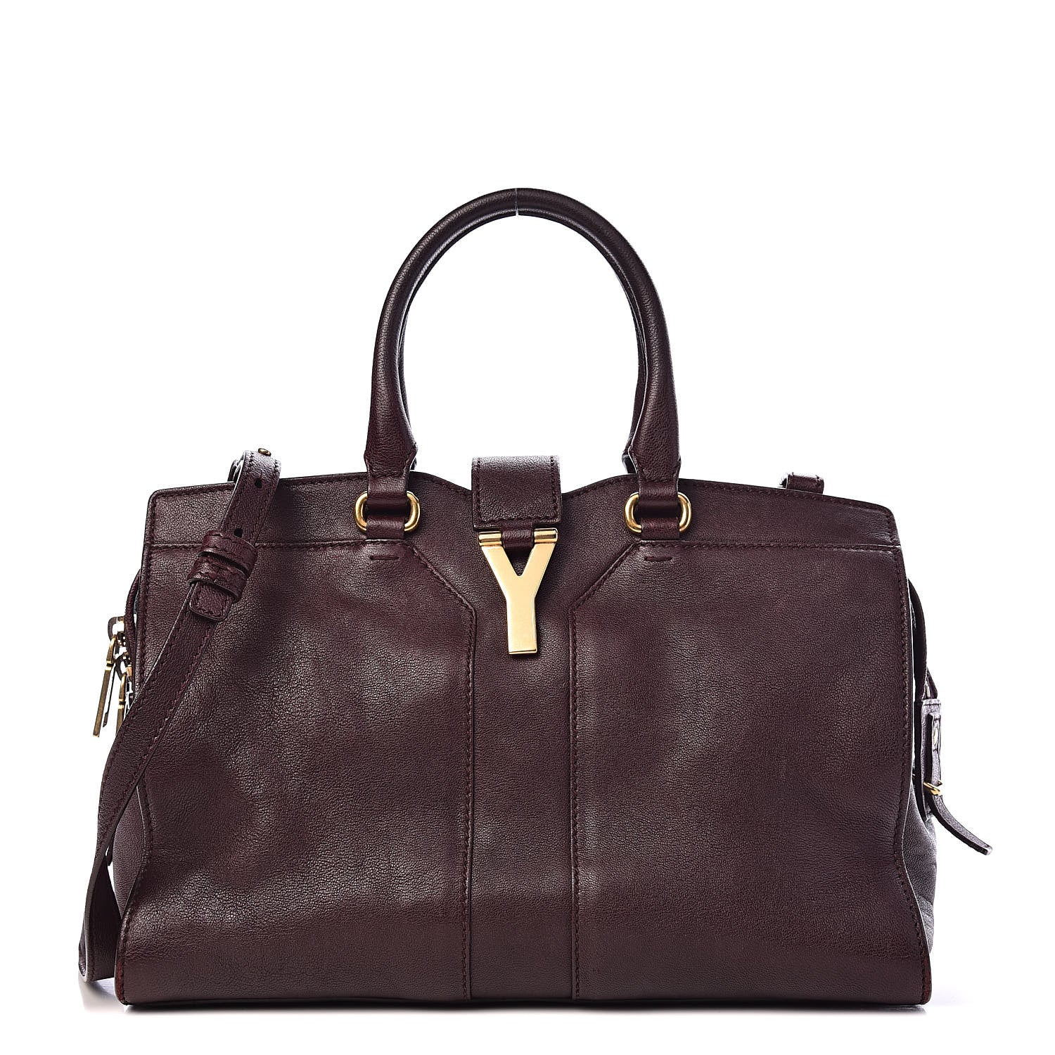 Saint Laurent Sheepskin Small Cabas ChYc Plum 1 of 17