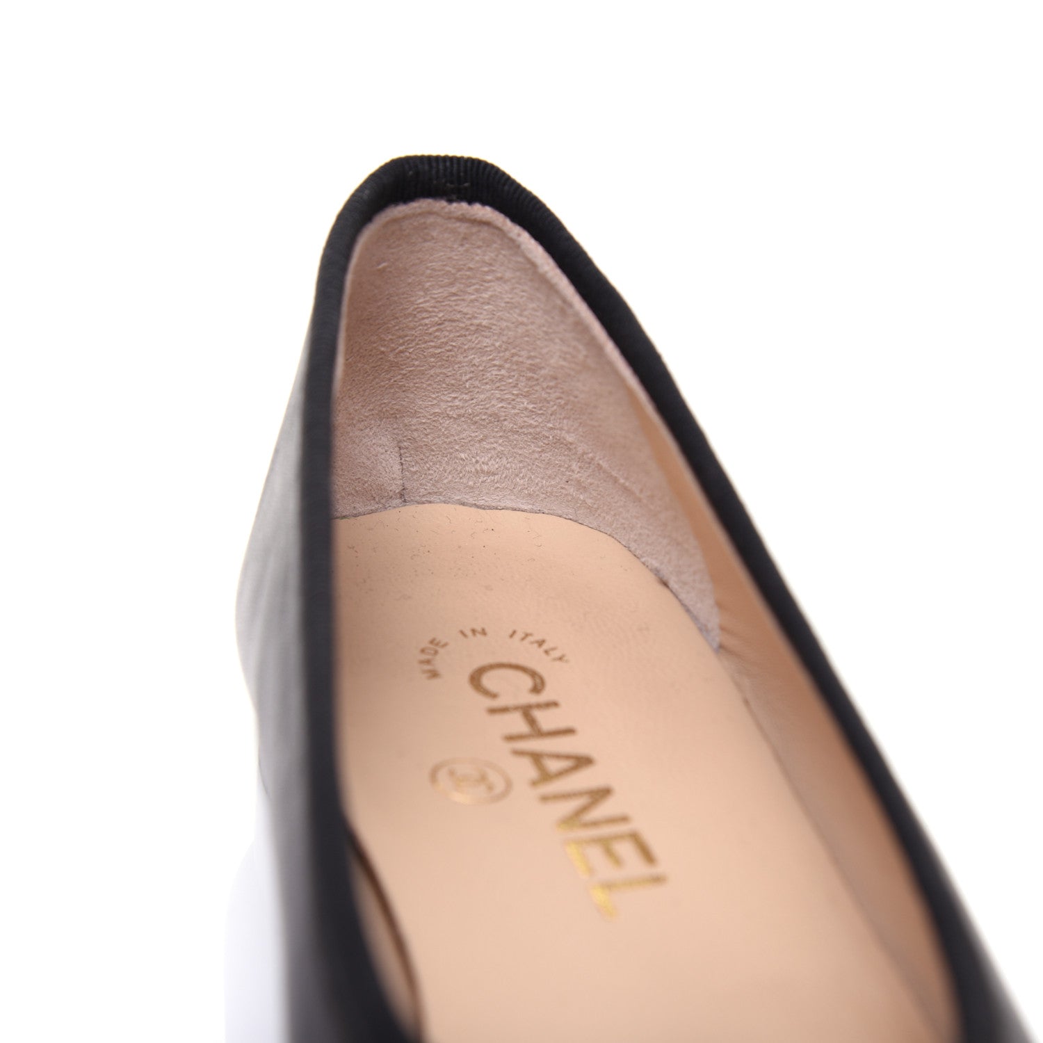Chanel Lambskin Patent Cap Toe Ballerina Flats 37 Black 13 of 20