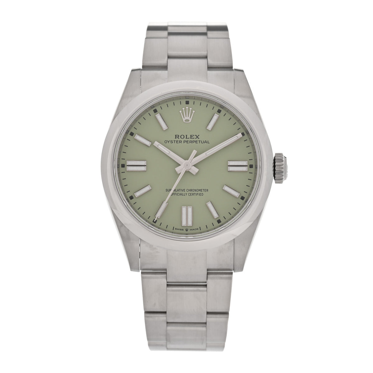 Stainless Steel 41mm Oyster Perpetual Watch Pistachio 134300