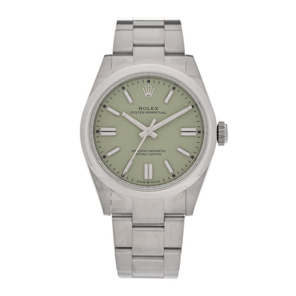 Rolex Stainless Steel 41mm Oyster Perpetual Watch Pistachio 134300 1 of 5