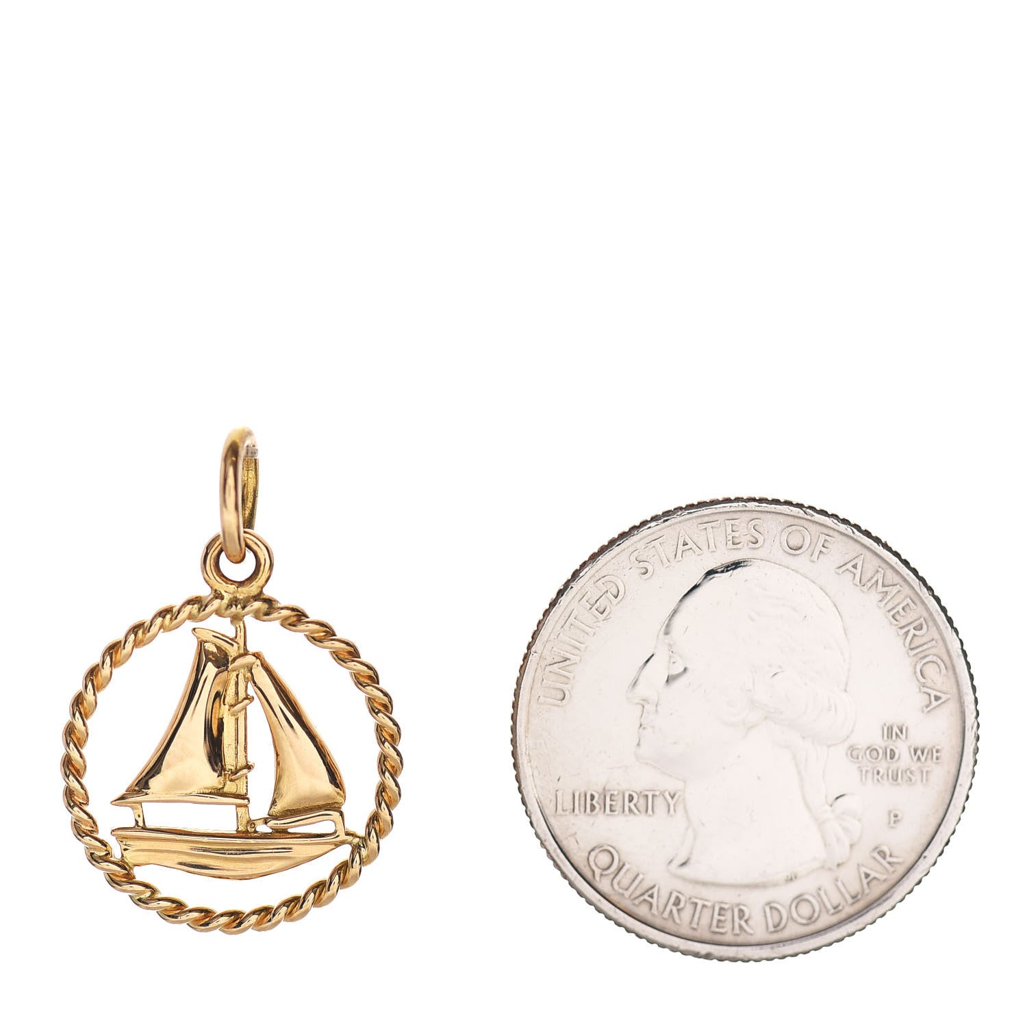 Tiffany 18K Yellow Gold Sailboat Twist Charm 2 of 3