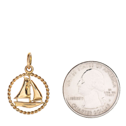 Tiffany 18K Yellow Gold Sailboat Twist Charm 2 of 3