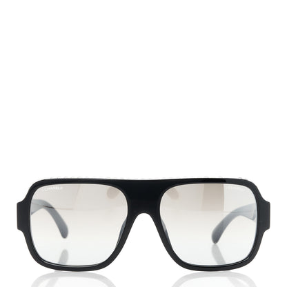 Chanel Acetate Crystal CC Shield Sunglasses 71431A Light Grey 2 of 8