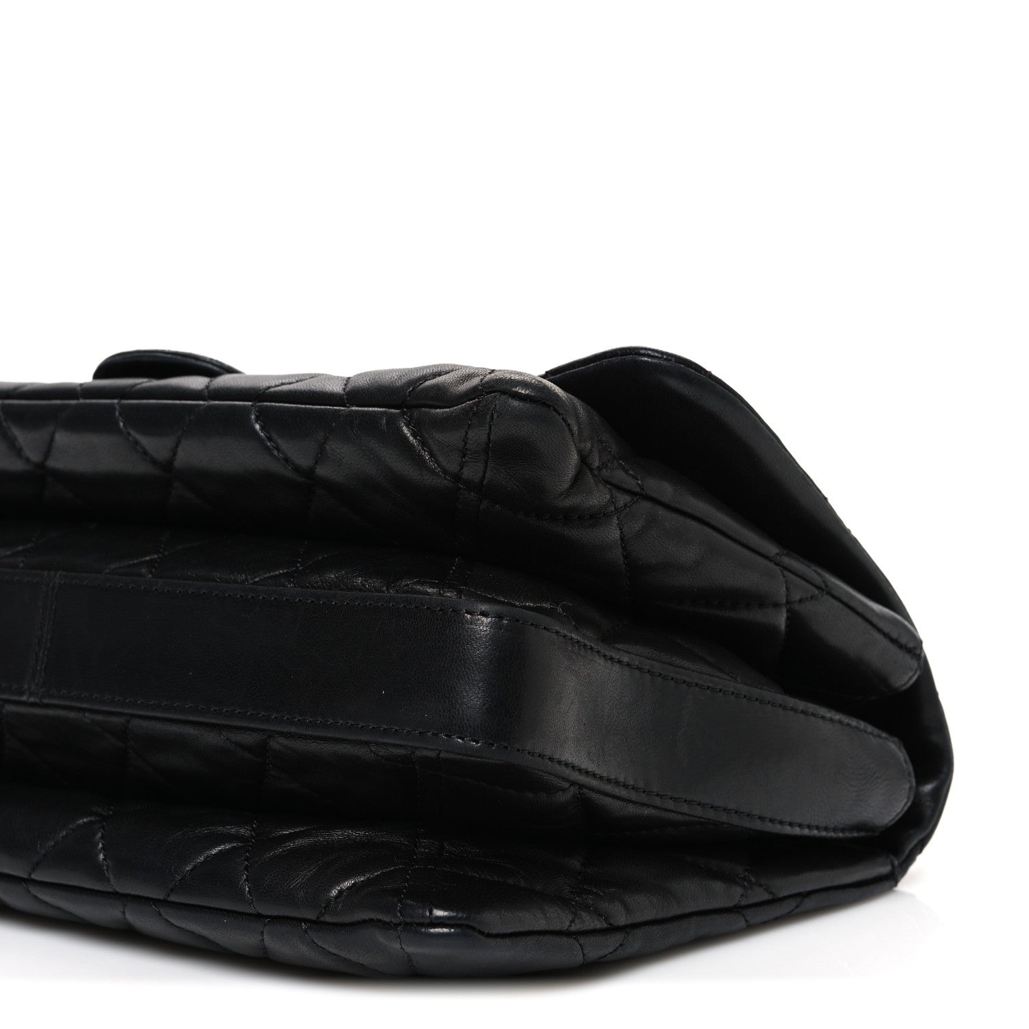 Chanel Lambskin Quilted Jumbo 3 Flap Black 10 of 11