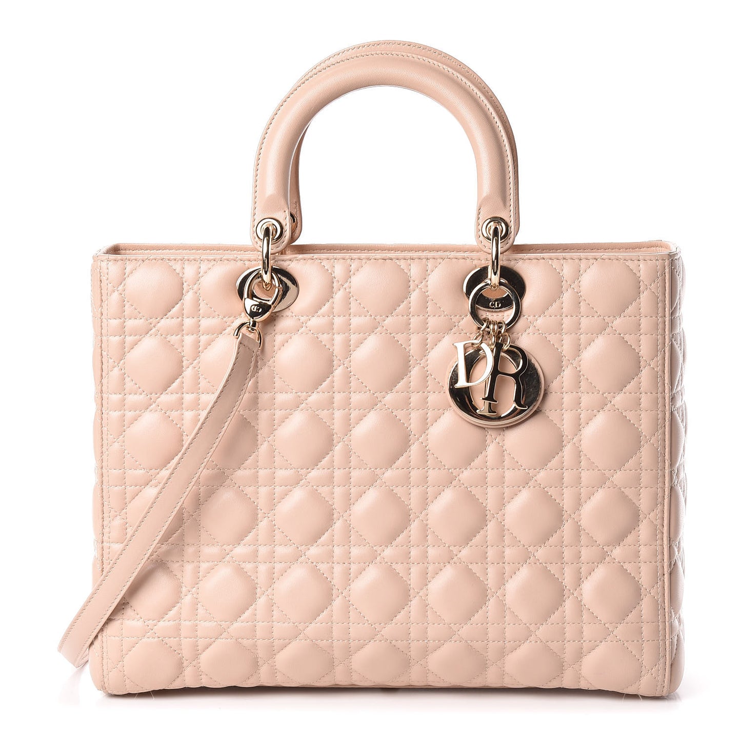 Lambskin Cannage Large Lady Dior Beige