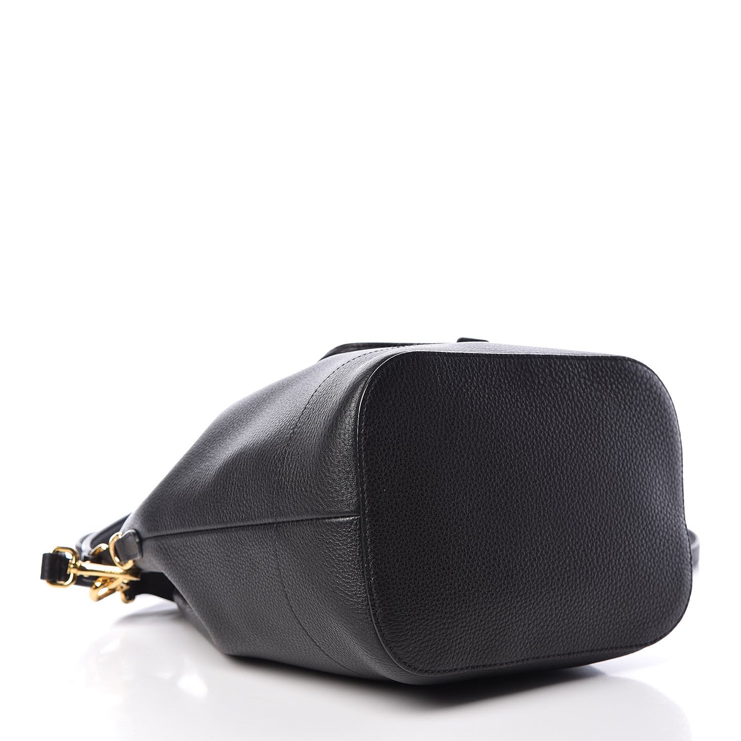 Vitello Daino Drawstring Bucket Black