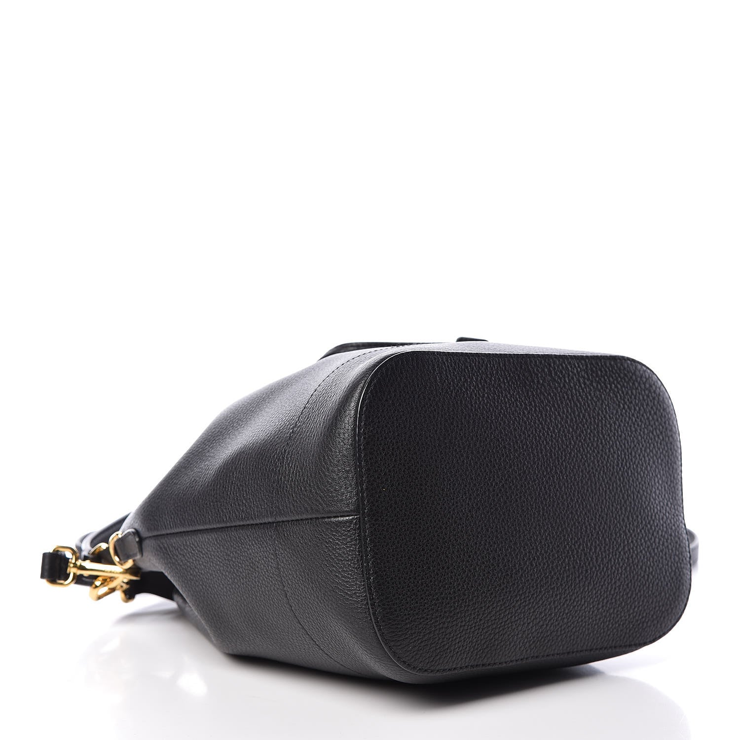 Prada Vitello Daino Drawstring Bucket Black 5 of 10