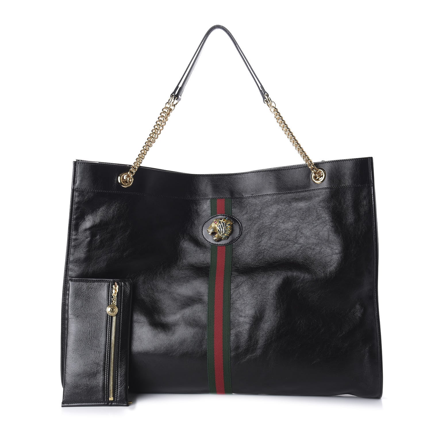 Gucci Calfskin Large Rajah Chain Tote Black 1 of 10