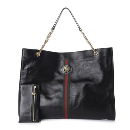 Gucci Calfskin Large Rajah Chain Tote Black 1 of 10
