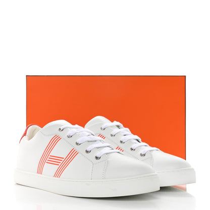 Hermes Calfskin Mens Avantage Sneakers 44 Orange 9 of 9