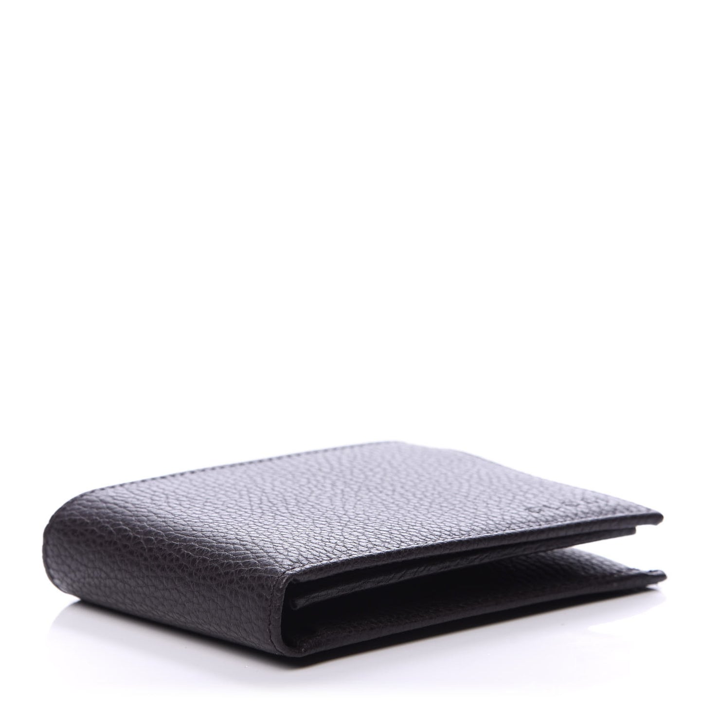 Dollar Calfskin Bi-Fold Wallet Dark Brown
