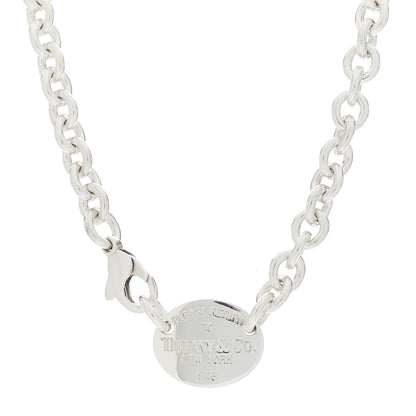 Tiffany Sterling Silver Return to Tiffany Oval Tag Choker Necklace 1 of 3