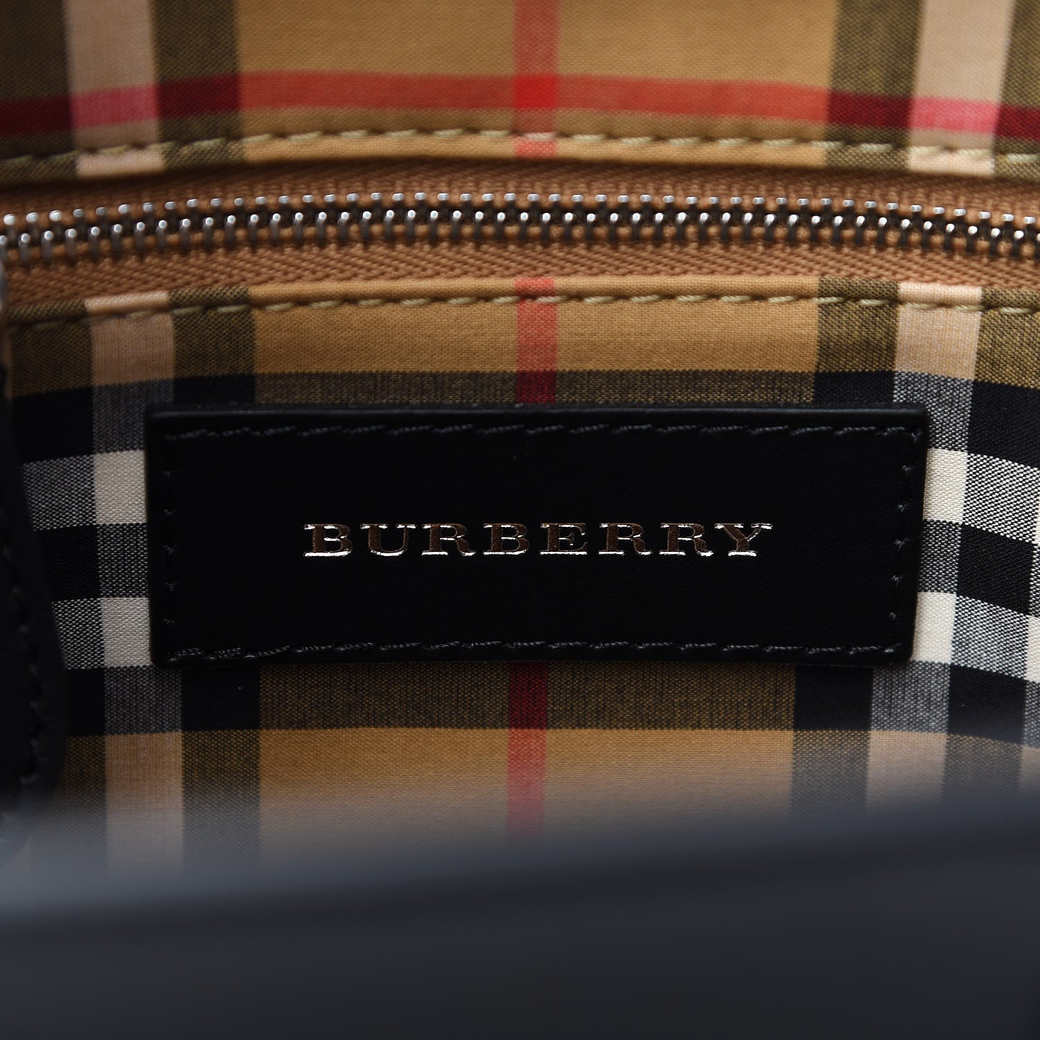 Burberry Calfskin Perforated Small Banner Tote Black 5 of 8