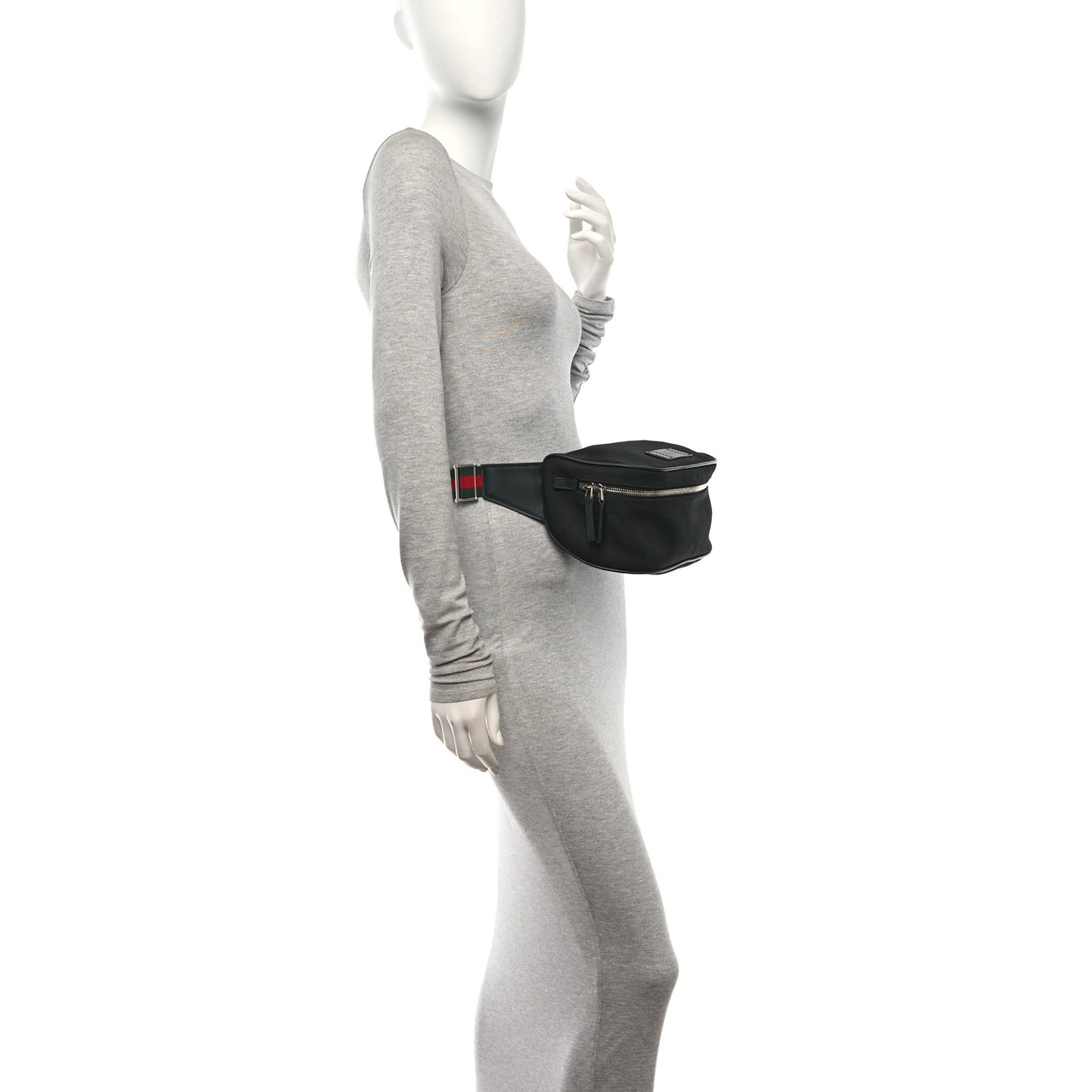 Techno Canvas Web Large Belt Bag Black
