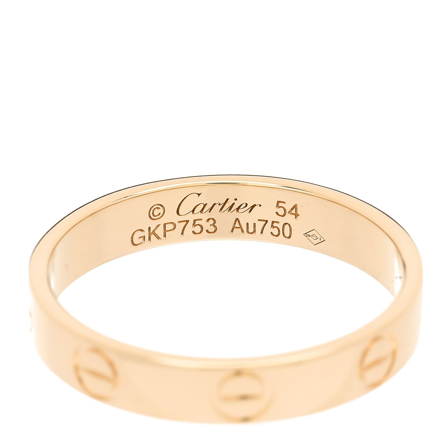 Cartier 18K Yellow Gold 3.5mm LOVE Wedding Band Ring 54 7 4 of 4