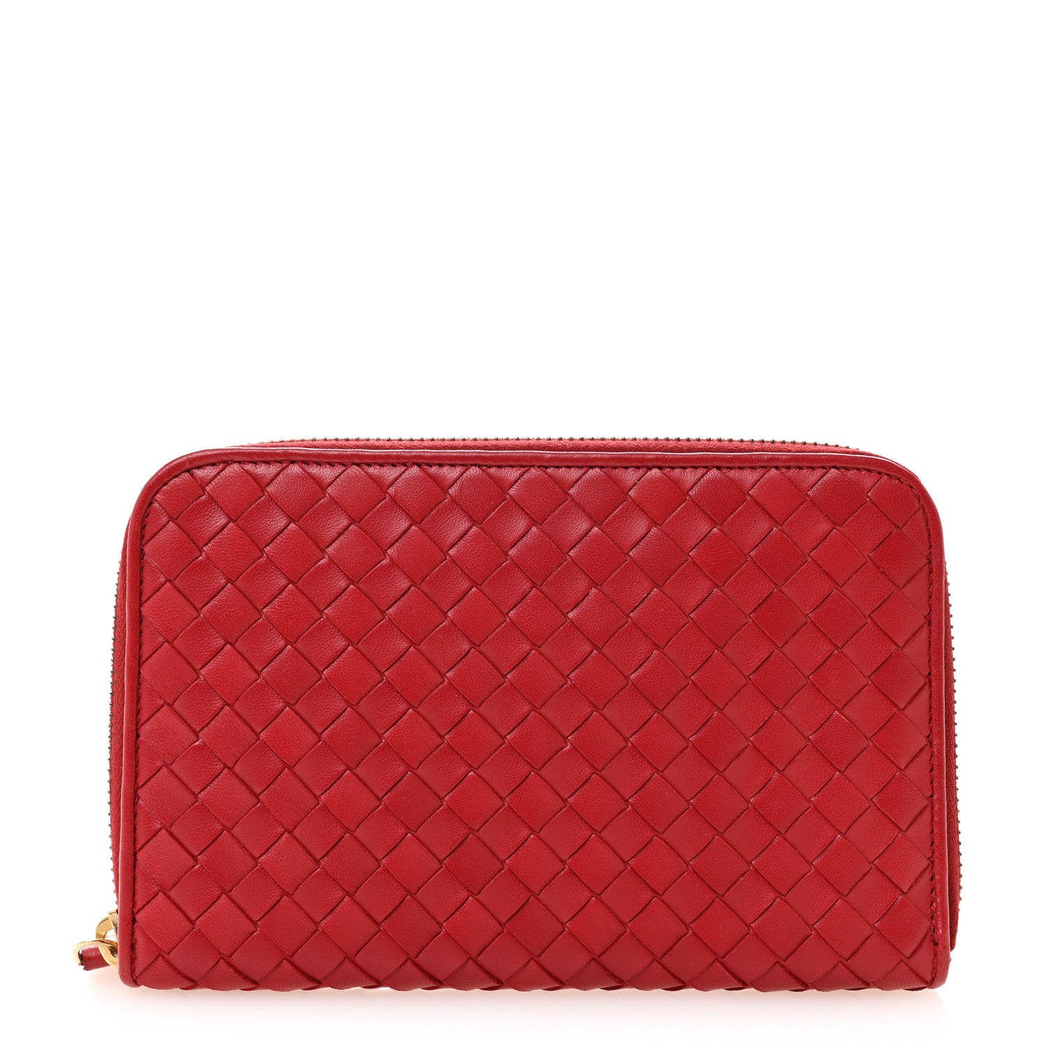Bottega Veneta Nappa Intrecciato Zip Around Wallet Red 1 of 10