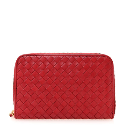 Bottega Veneta Nappa Intrecciato Zip Around Wallet Red 1 of 10