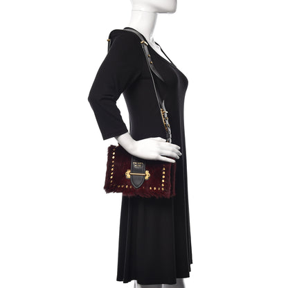 Prada Calf Hair City Calfskin Cahier Bag Granato Black 1 of 9