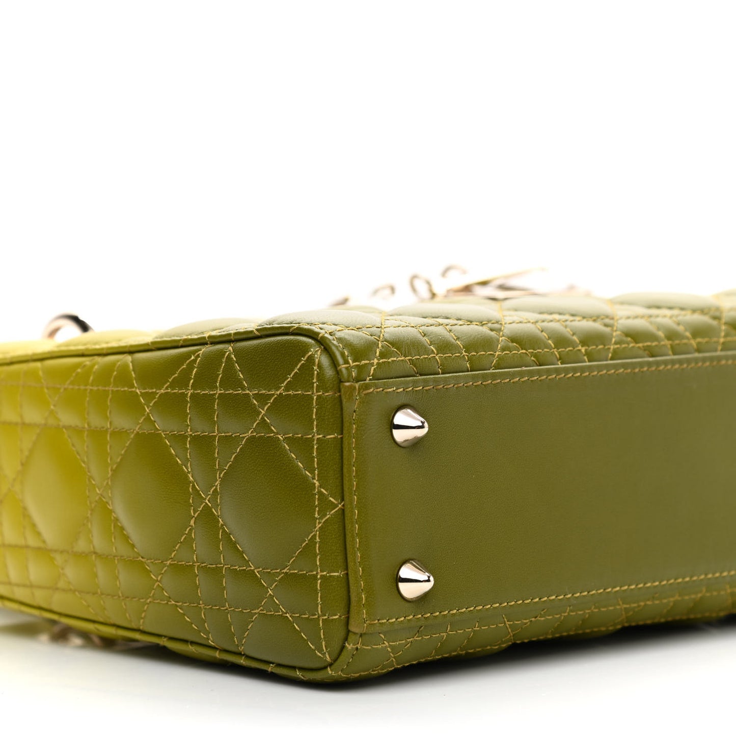 Lambskin Cannage Gradient Small Lady Dior Green